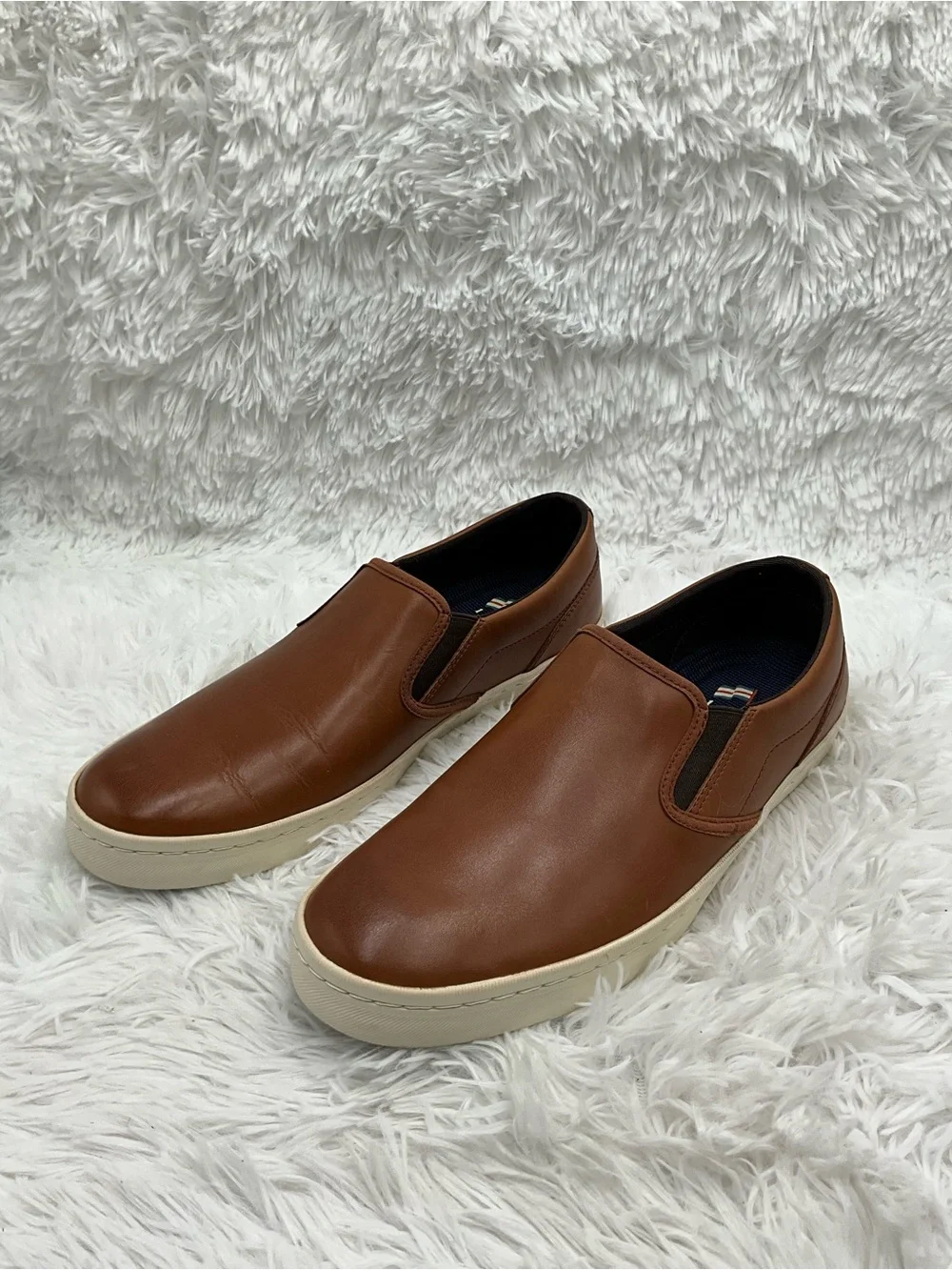 Cole Haan GrandPro Sneaker Size 9M Brown Cognac Leather Slip-On Sneakers